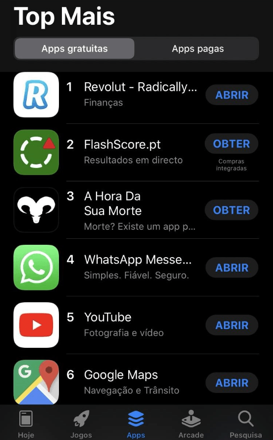 Revolut no Top da App Store